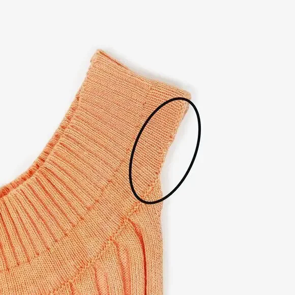 Superdown Milana Knit Mini Dress Size XS Orange Ribbed Bodycon Soft Girl Party - Picture 5 of 5